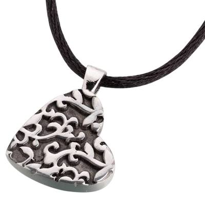 Falling Pewter Heart Keepsake Pendant